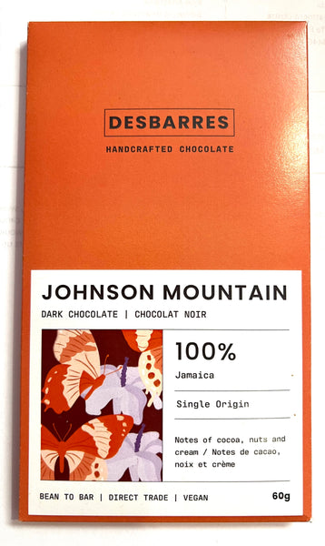 DesBarres Chocolate - Johnson Mountain 100% Very Dark Chocolate