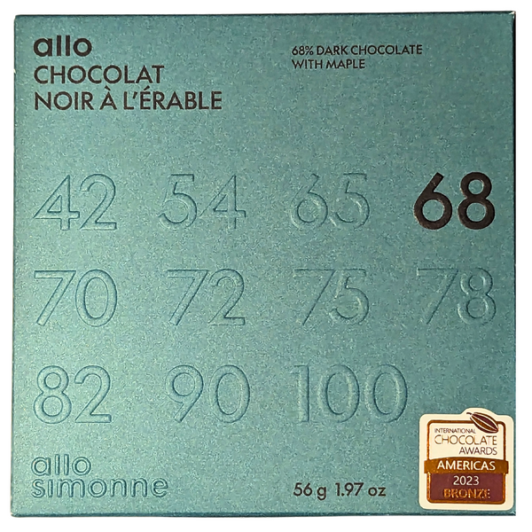 allo simonne - Chocolat Noir à L'Érable 68% Bar at The Candy Bar Toronto