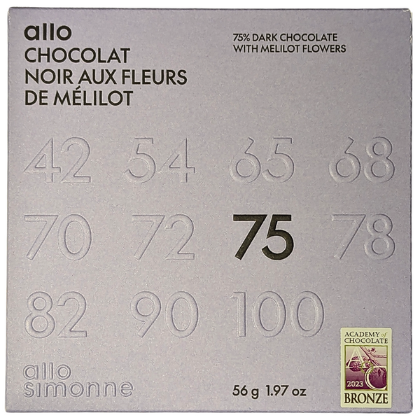 allo simonne - Chocolat Noir aux Fleurs de Mélilot 75% Bar at The Candy Bar Toronto