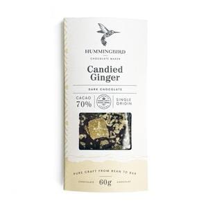 Hummingbird Chocolate - Candied Ginger 70% Dark Chocolate Bar at The Candy Bar Toronto